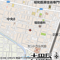 東京都大田区中央8丁目26周辺の地図