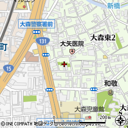 東京都大田区大森東2丁目18周辺の地図
