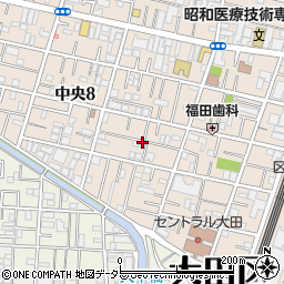 東京都大田区中央8丁目周辺の地図