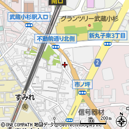 神奈川県川崎市中原区市ノ坪127-12周辺の地図