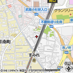 神奈川県川崎市中原区市ノ坪56周辺の地図