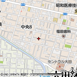 東京都大田区中央8丁目22周辺の地図
