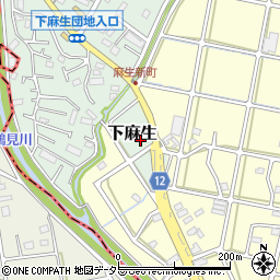 神奈川県川崎市麻生区下麻生周辺の地図