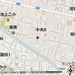東京都大田区中央8丁目17周辺の地図