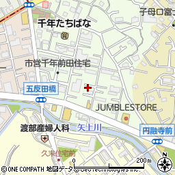 神奈川県川崎市高津区千年54周辺の地図