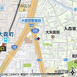 東京都大田区大森東2丁目16周辺の地図