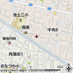東京都大田区中央8丁目15周辺の地図