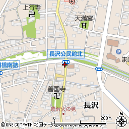 長沢公民館北周辺の地図