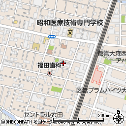 東京都大田区中央8丁目38周辺の地図