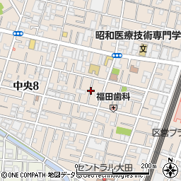 東京都大田区中央8丁目27周辺の地図