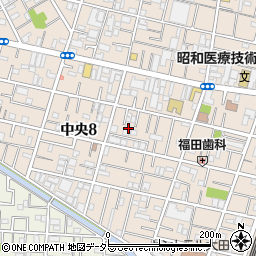 東京都大田区中央8丁目21周辺の地図