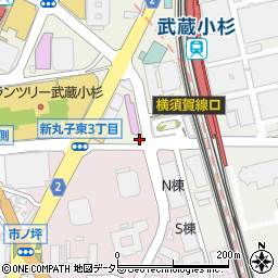 ニッポンレンタカー武蔵小杉横須賀線口営業所周辺の地図