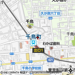 東京都大田区千鳥1丁目2周辺の地図