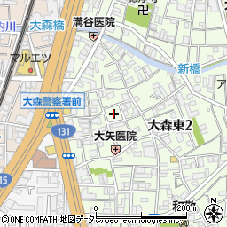 東京都大田区大森東2丁目11周辺の地図