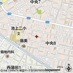 東京都大田区中央8丁目14周辺の地図