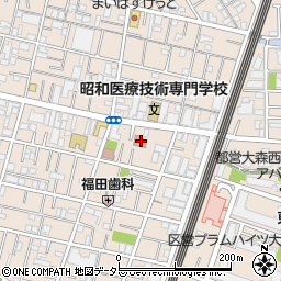 大田中央八郵便局周辺の地図