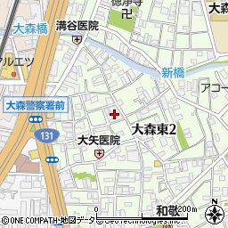 東京都大田区大森東2丁目12周辺の地図
