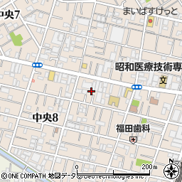 東京都大田区中央8丁目20周辺の地図