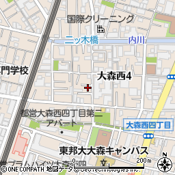 東京都大田区大森西4丁目周辺の地図
