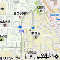 神奈川県川崎市中原区今井南町6-4周辺の地図