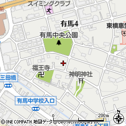 神奈川県川崎市宮前区有馬周辺の地図