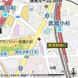 セブンイレブングランツリー武蔵小杉前店周辺の地図