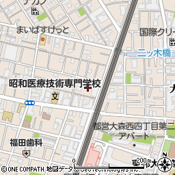 東京都大田区中央3丁目33周辺の地図