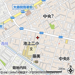 東京都大田区中央8丁目8周辺の地図
