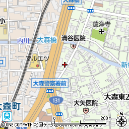 東京都大田区大森東2丁目1周辺の地図