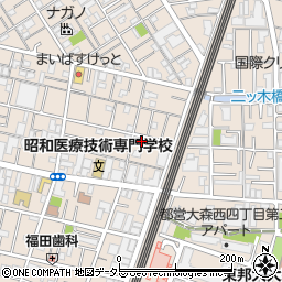 東京都大田区中央3丁目33-5周辺の地図