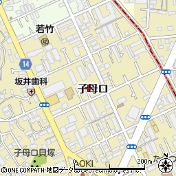 神奈川県川崎市高津区子母口382周辺の地図