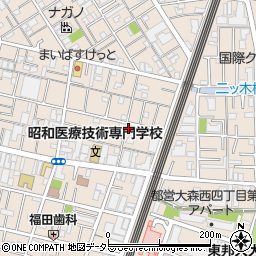 東京都大田区中央3丁目33-4周辺の地図