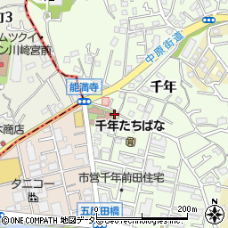 神奈川県川崎市高津区千年140-2周辺の地図
