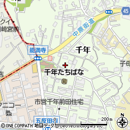 神奈川県川崎市高津区千年204周辺の地図