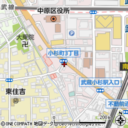 中原区役所前周辺の地図