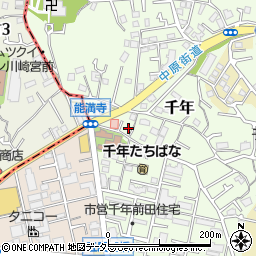 神奈川県川崎市高津区千年202-2周辺の地図