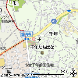 神奈川県川崎市高津区千年202周辺の地図