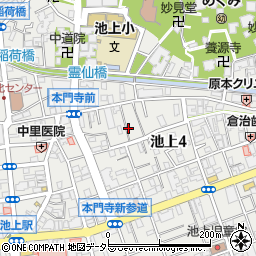 東京都大田区池上4丁目周辺の地図