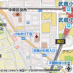 神奈川県川崎市中原区小杉町3丁目周辺の地図