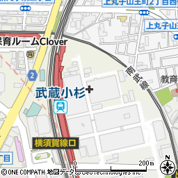 神奈川県川崎市中原区上丸子周辺の地図