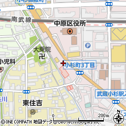 Ａ電気の生活救急車・空調機器・エアコン取付出張サービス　新丸子東・井田・丸子通・井田中ノ・小杉御殿・下新城・出張受付センター周辺の地図