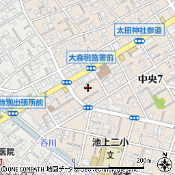 東京都大田区中央7丁目5周辺の地図