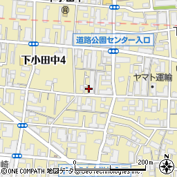 神奈川県川崎市中原区下小田中周辺の地図