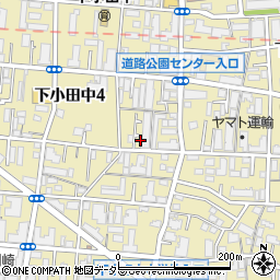 神奈川県川崎市中原区下小田中周辺の地図