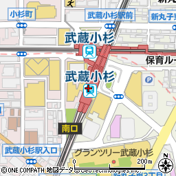 青山フラワーマーケット武蔵小杉駅店周辺の地図