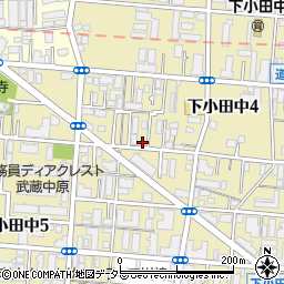 神奈川県川崎市中原区下小田中4丁目11-6周辺の地図