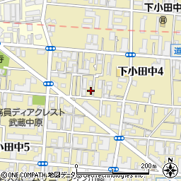 神奈川県川崎市中原区下小田中4丁目11-5周辺の地図