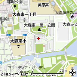大田区役所心身障害者福祉施設　大森東福祉園周辺の地図