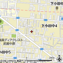 神奈川県川崎市中原区下小田中4丁目11-4周辺の地図
