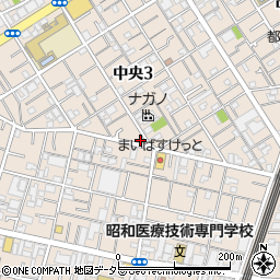 東京都大田区中央3丁目16-9周辺の地図